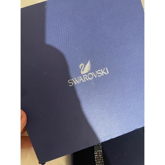 Swarovski Fit Jet Hematite Choker Necklace | Rhodium Plated | Adjustable - Picture 2 of 8